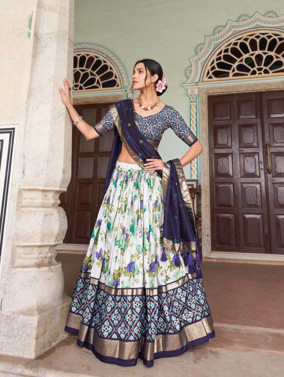 Women's Tussar Silk Patola Print Lehenga Choli with Dupatta ? Foil Work Stitched Lehenga Set - Image 10